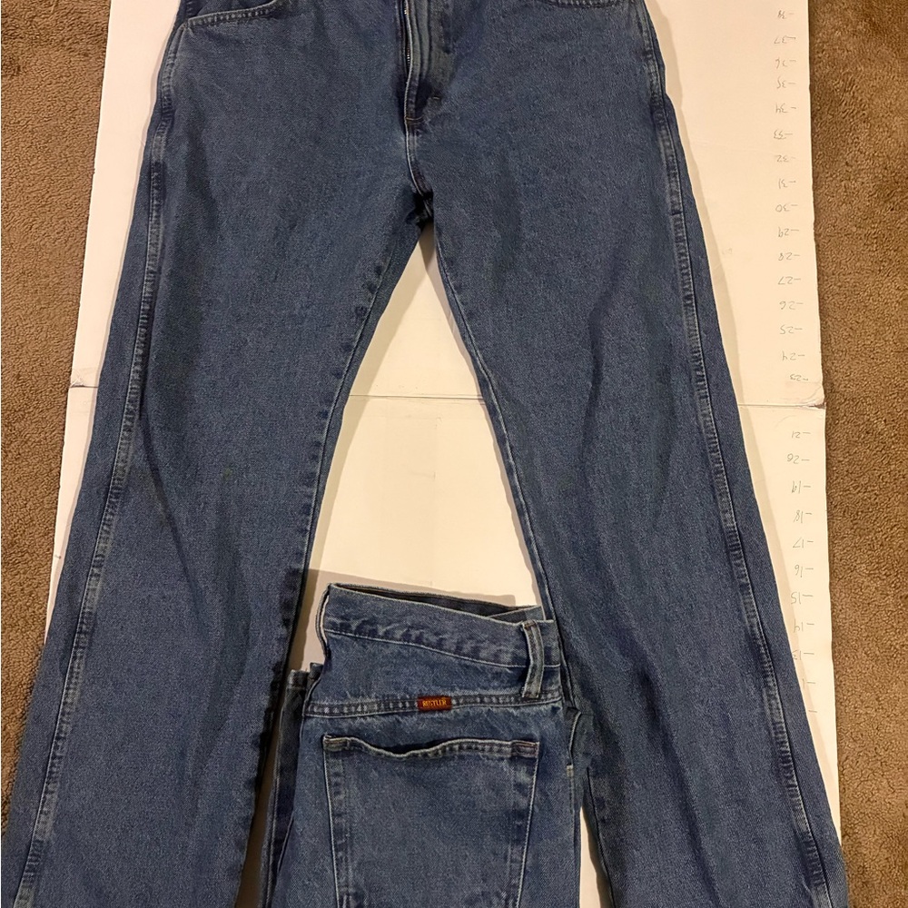 Wrangler Rustler Men's Straight Blue Jeans two for one price